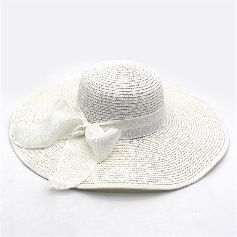 Sun Protection Straw Hats Summer Women Wide Brim Straw Panama Roll Up Hats Belt Buckle Fedora Beach Sun Hats
