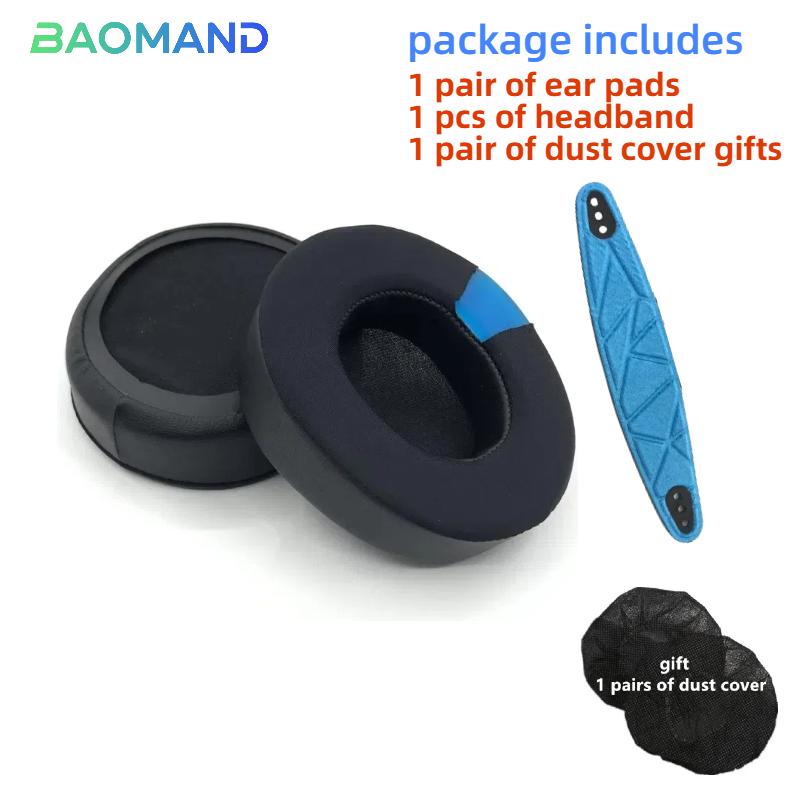 1 set di cuscinetti auricolari e archetto di ricambio per cuffie Arctis Nova Pro Cablate Nova 1/1X/1P/3/5/7/7X/7P Copertura per cuscinetto auricolare in memory foam