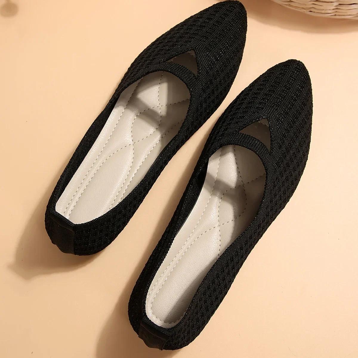 

Женская дышащая обувь 2024 года, модная дышащая летняя сетчатая повседневная удобная нескользящая легкая обувь для мам 43 чёрный