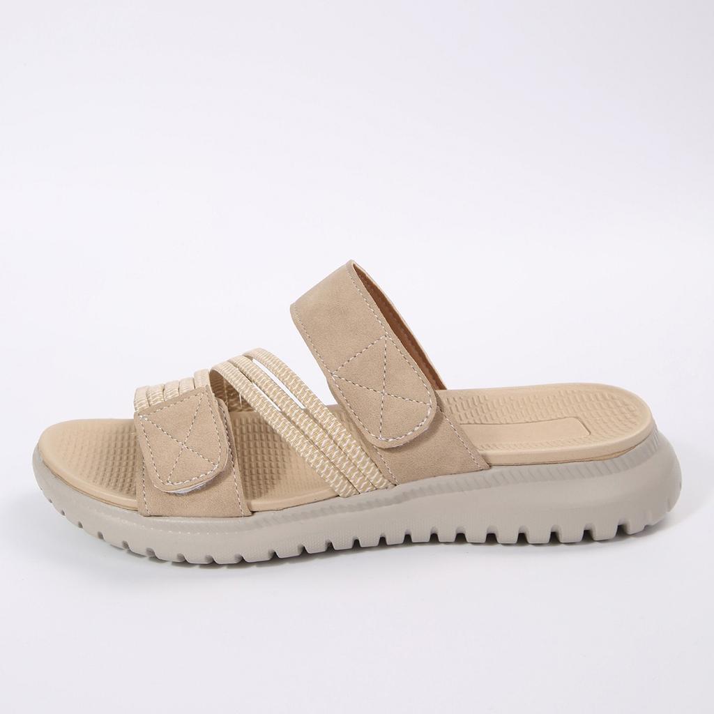 Sandali Bassi a Infradito da Donna Taglie Forti, Scarpe Casual Moda con Lavorazione Intrecciata, Sandali Bassi Estivi a Fascia Singola per Donna