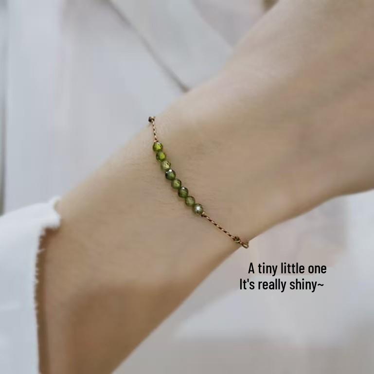 Spring River Olive Green Zircon Crystal Beaded Women's Bracelet