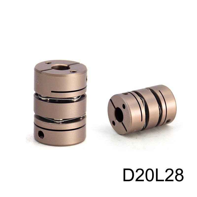 ld2-B-D20L28 Double Diaphragm Elastic Coupling Connector, Aluminum Alloy, Ball Screw, Servo Motor Encoder 5-7