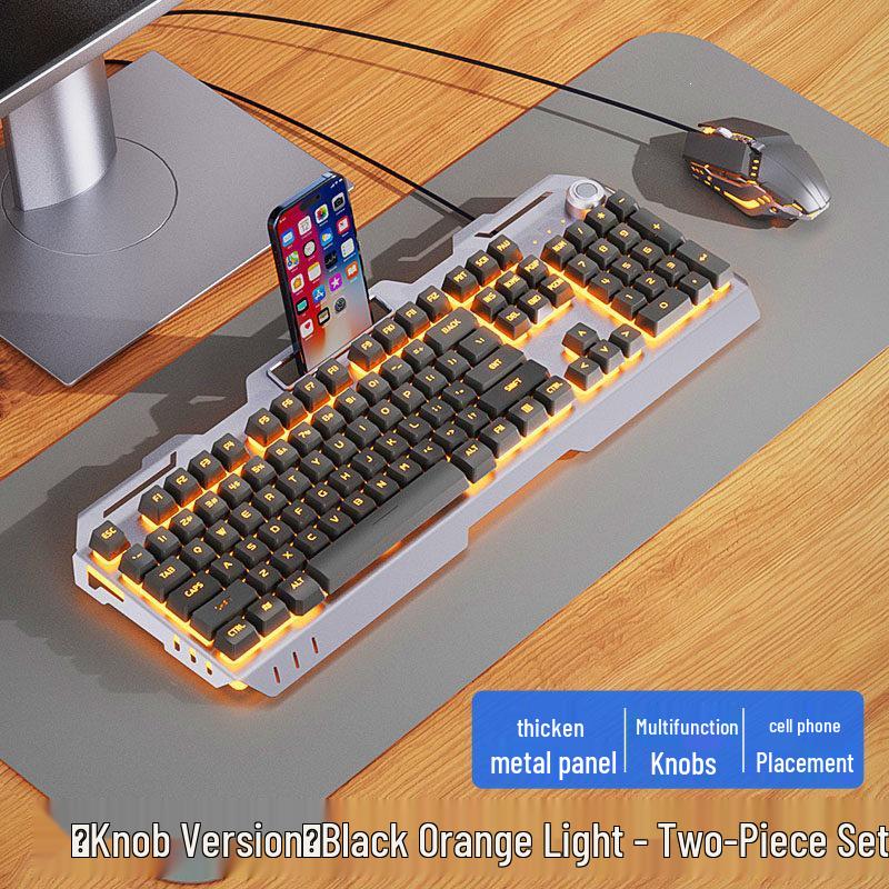 Wired Gaming Keyboard, Mouse & Headset Set - E-sports Mechanical Desktop Peripherals