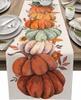 Fall Harvest Pumpkin Linen Table Runner Holiday Party Decor Washable Kitchen Dining Table Runner Autumn Thanksgiving Decorations