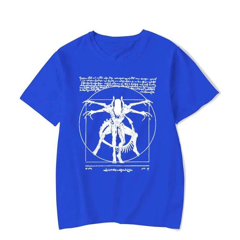 Punk Vintage Streetwear Alien Unisexs TShirt Gamer TShirt Da Vinci Print Short Sleeve Y2k Rock Graphic Print TShirt Unisex