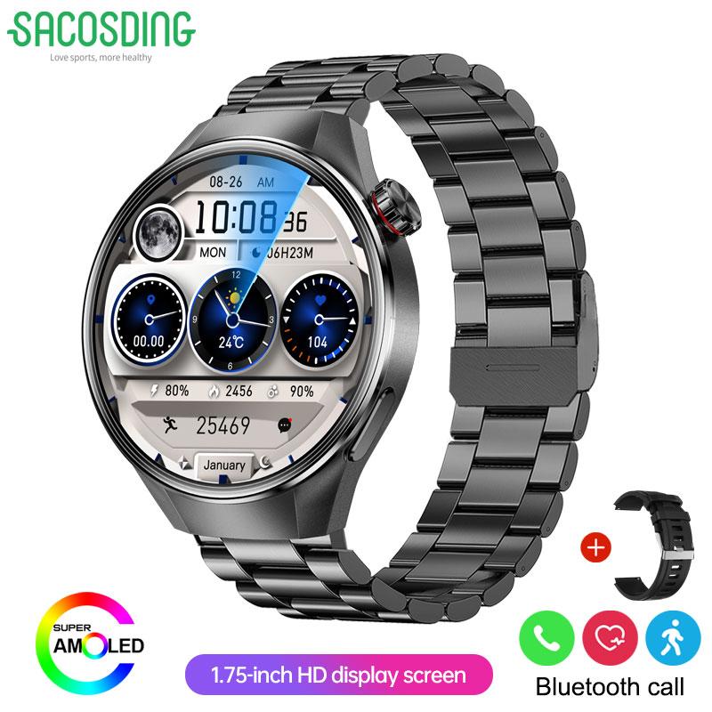 2025 New Watch 5 Plus GPS Tracking Smart Watch Men Women 466*466 AMOLED Screen Heart Rate Bluetooth Call IP67 Waterproof Smartwatch