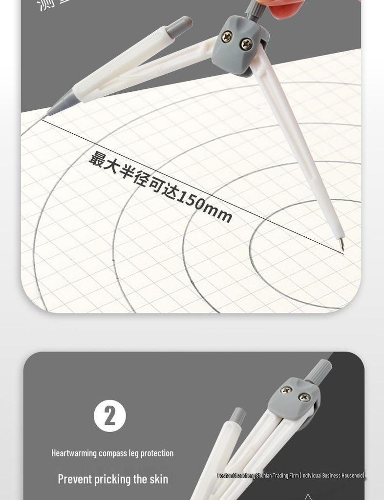 9-Piece Geometry Set for School: Compass, Protractor, Ruler, Square, and More