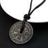 Men's Vintage Viking Rune Compass Pendant Necklace High Quality Metal Pagan Amulet for Men Accessories Necklace