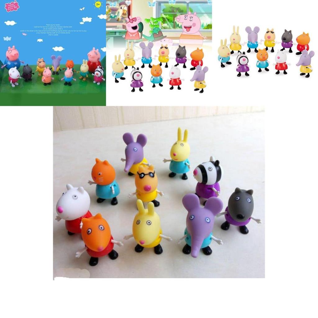 Adorable Pig Family Of Four Plastic Figures For Creative Birthday Cake Decoration
