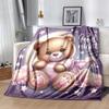 1 Stück Leichte Flanelldecke mit Bärenmuster, Bequeme und Warme Decke, für Camping, Schlafsofa, Couch, Büro, zu allen Jahreszeiten