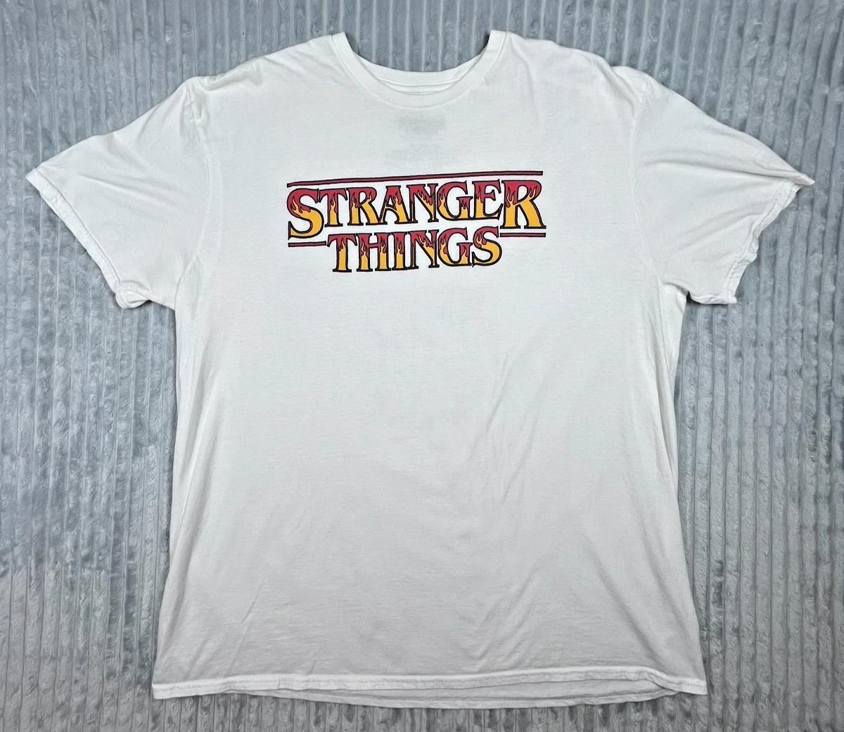 

Netflix Stranger Things Men s 2XL T-shirt TV Short Sleeve Crew Neck Tee White L