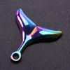 5pcs Color Chameleon Fish Tail Pendant Stainless Steel Charm Diy Jewelry Making Supplies Woman Shell Necklace Charms Accessories