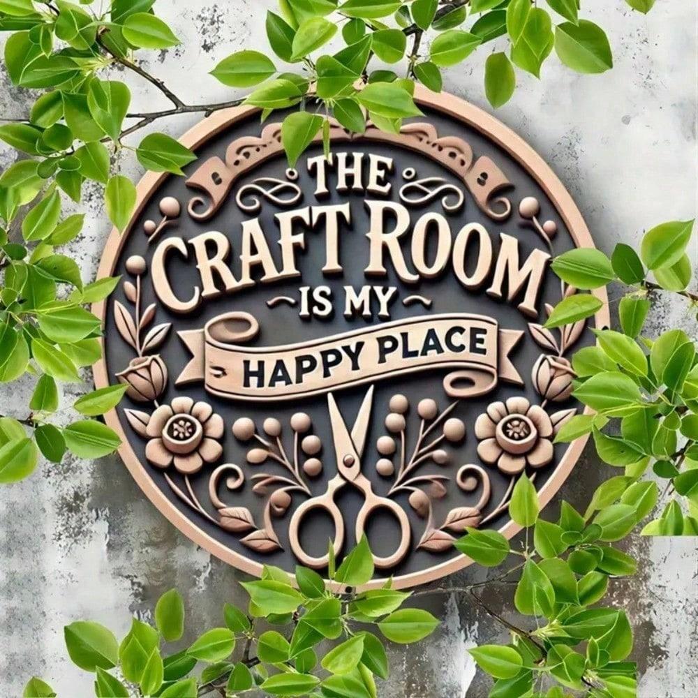 

Vintage Metal Tin Sign 8x8 Inch Craft Room Wall Art Home Office Rustic Decorative Plaque Easy Hanging 20x20 разноцветный