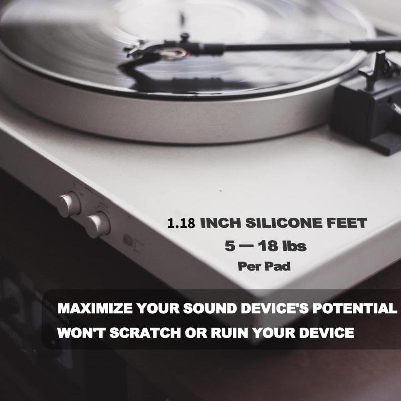 2xSilicone Anti Vibration Speaker Feet Shock Absorption Pad for Sound Equipment Protections Against Scratches Slip