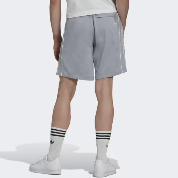 Adidas Rekive Shorts Logo Stripe Drawstring Straight Leg Shorts Men Shorts Gray HK7308