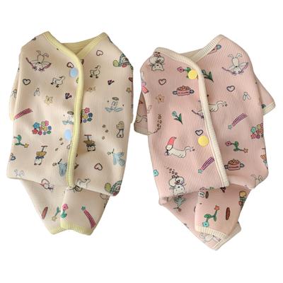 Tenue Tout-en-Un en Polaire Douce Crayon pour Chien – Vêtement d'Intérieur Chaud pour Chiot
