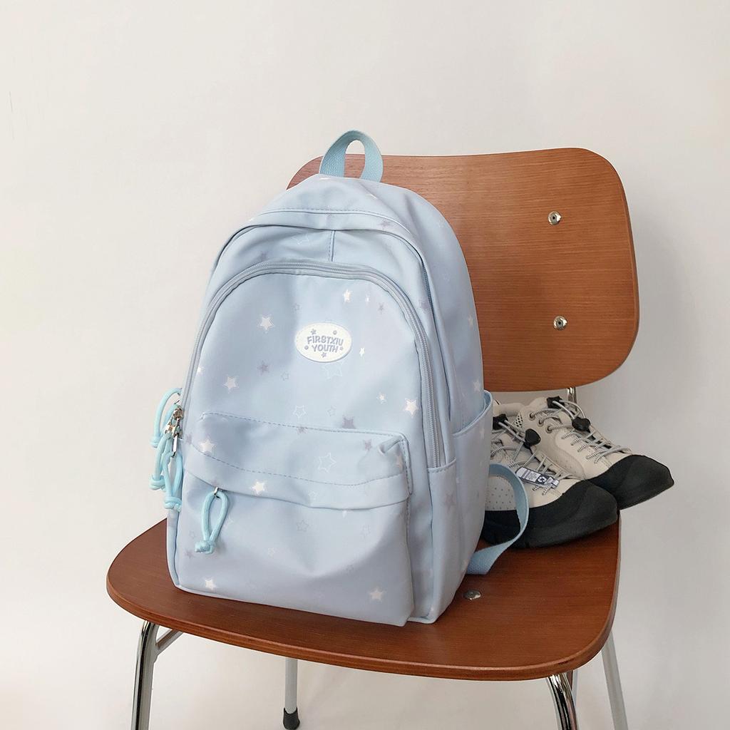 Schoolbag Korean Ins Wind Star Print Backpack Multi-color Fresh Student Schoolbag Large Capacity Lightweight Campus Backpack