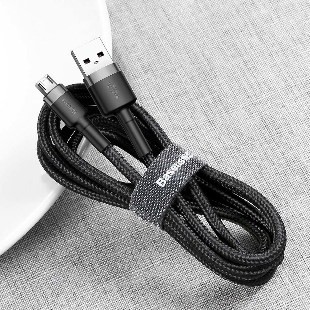 Baseus Cafule Series USB-A to Micro USB Cable 1.5A, 2m - Black/Grey