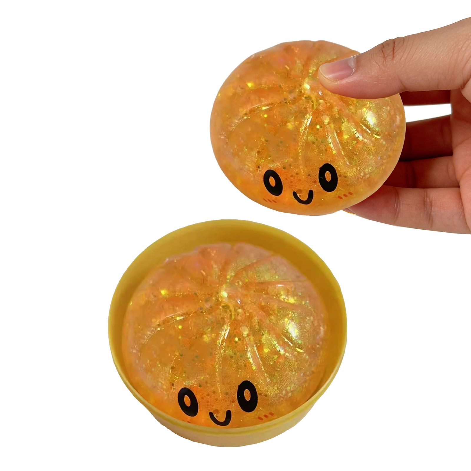

Realistic Giant Steamed Bun, A Toy With A Steamer, A Slow- Dough Ball Designed For Stress Relief Glitter Dumpling One Size помаранчевий