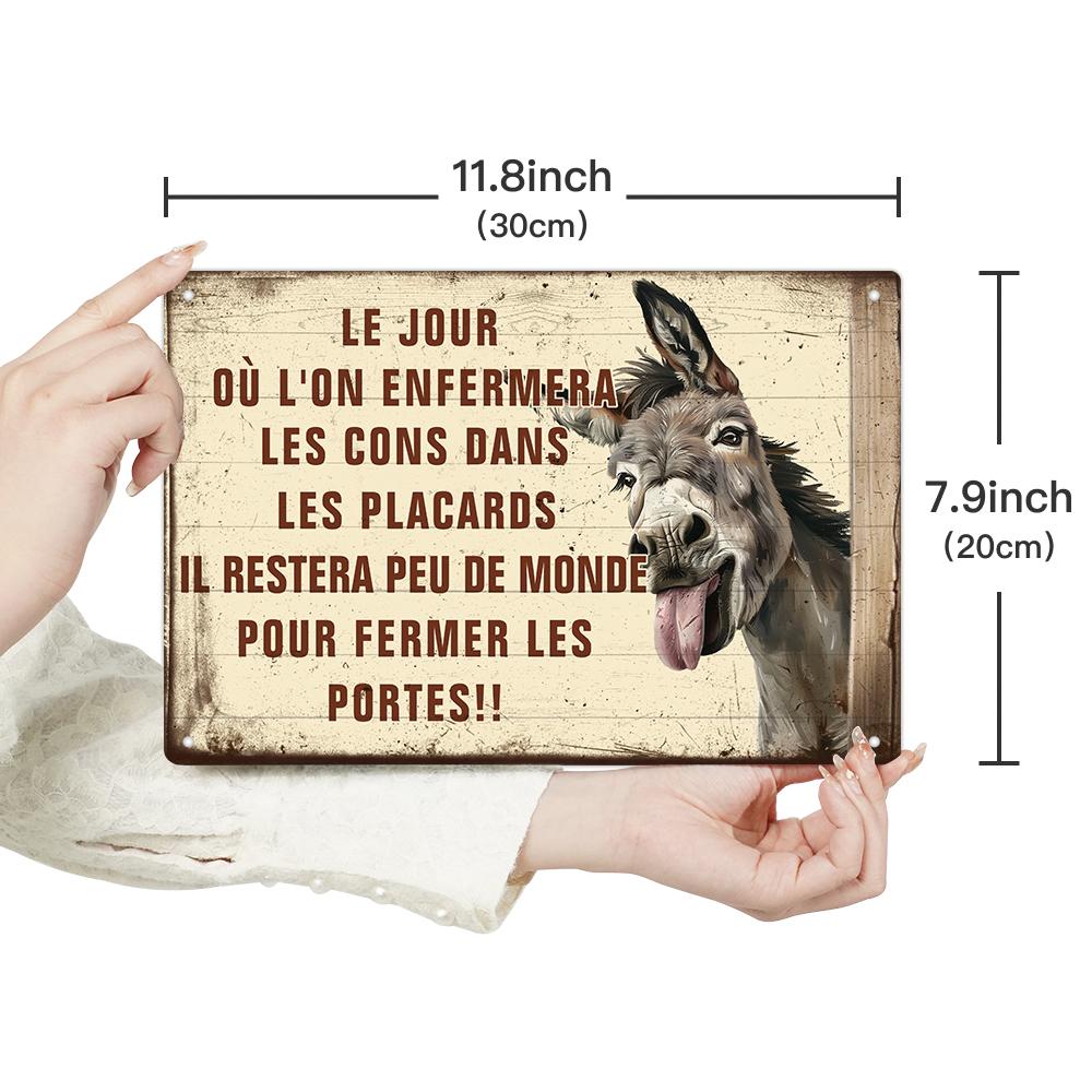 Putuo Decor 1pc French Vintage Metal Sign, Wall Art Decor for Home Farmhouse Living Room Shop Club, Fun Gifts, 7.9x11.8Inches