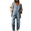 Spring and Summer Denim Overalls Casual Loose Washed Jumpsuit Casual Denim Straight Loose Overalls Jumpsuit