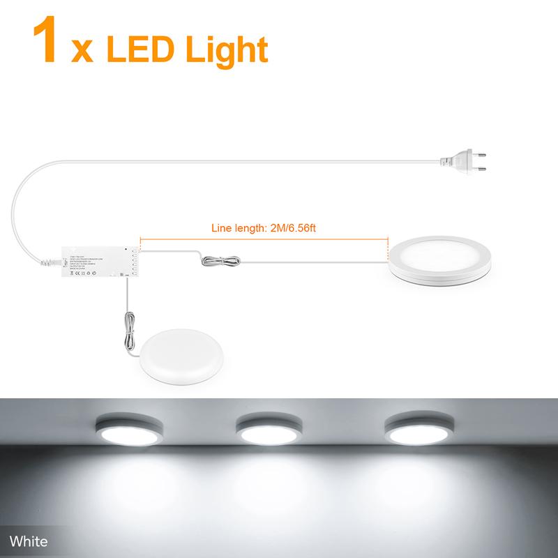 Ultradünne 5W LED Deckenpaneelleuchten Dimmbar Touchsensor Schrankleuchte für Schrank, Ausstellungsregal, Schrank