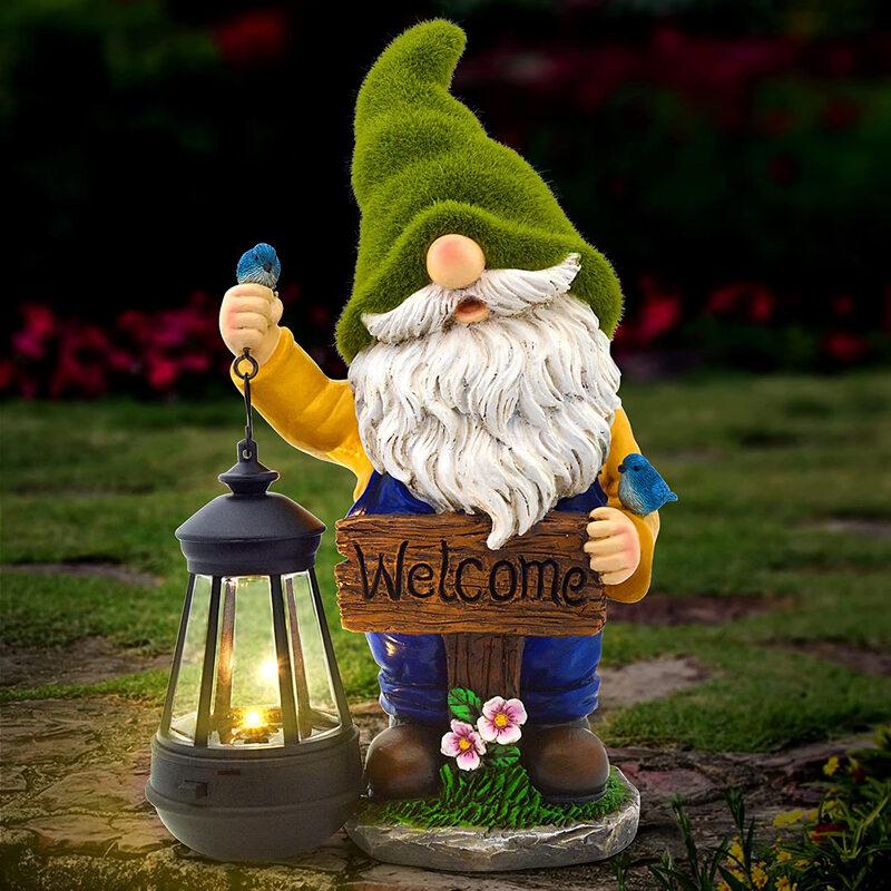 Solar-Powered Elf Lantern Garden Decor