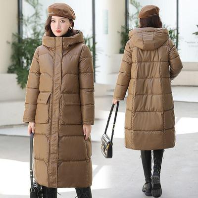 Manteau en coton à capuche pour femme, automne et hiver, style coréen, ample, épais, grande taille, à la mode, long, longueur genou