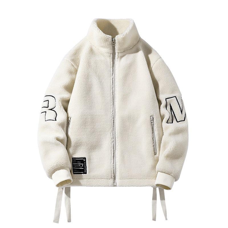 Autumn and Winter New Fleece Jacket Men's Thickened Lamb Fleece Cotton-padded Clothes Men's and Women's Trend Couple Loose Cotton-padded Clothes Men's