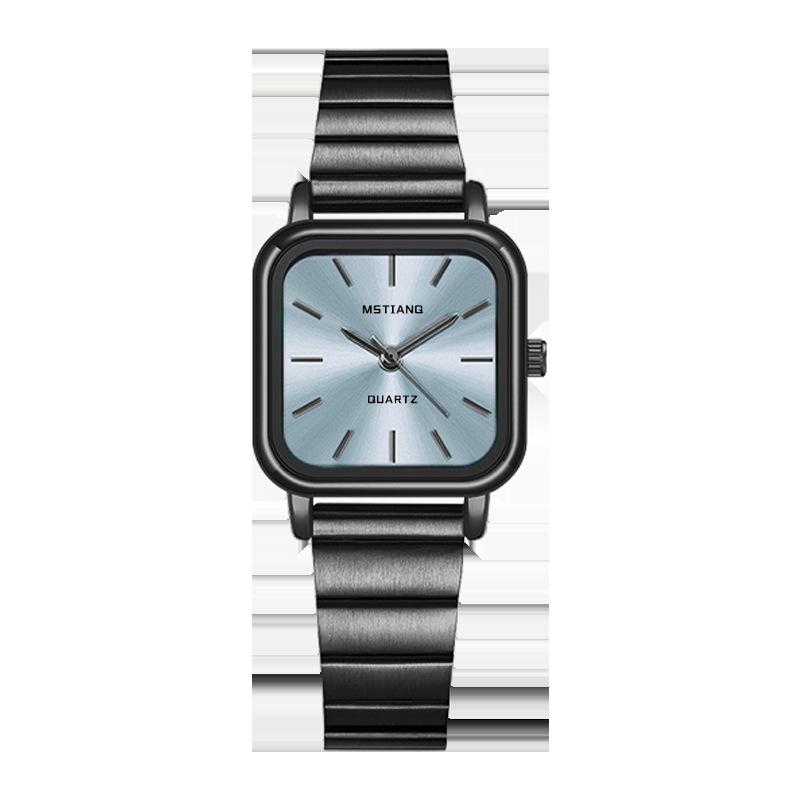 Hochwertige Uhr Weiblich High-School-Schüler Nische Leichter Luxus Quadratisch Einfach Französisches Temperament Stil Bambus-Stahlband Damen Uhr