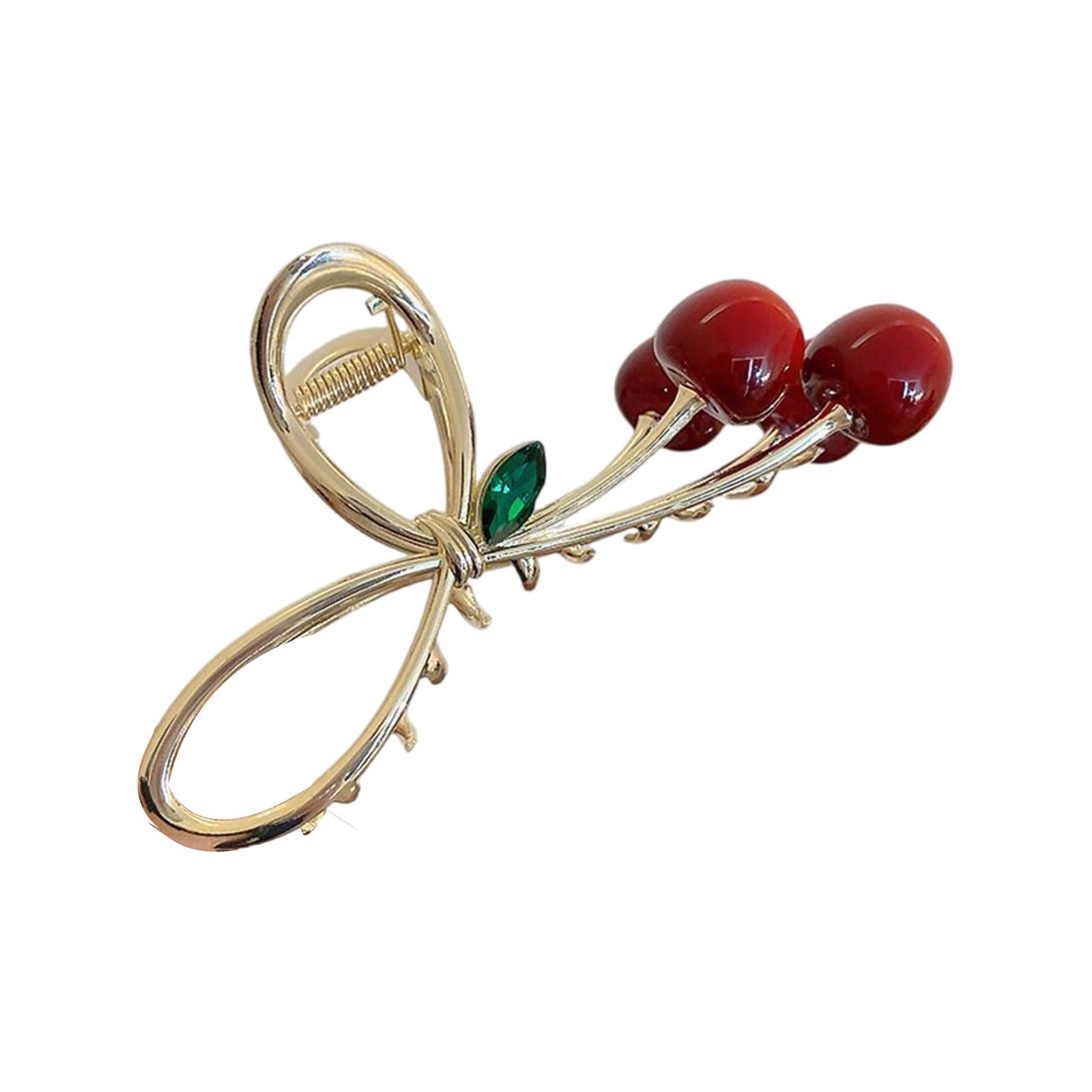 

Cherry Hair Claw Clip Fruit Theme Hair Clamp Clamps 3D Cherry Hair Catch Barrettes Strong Hold Hairpin for Girls