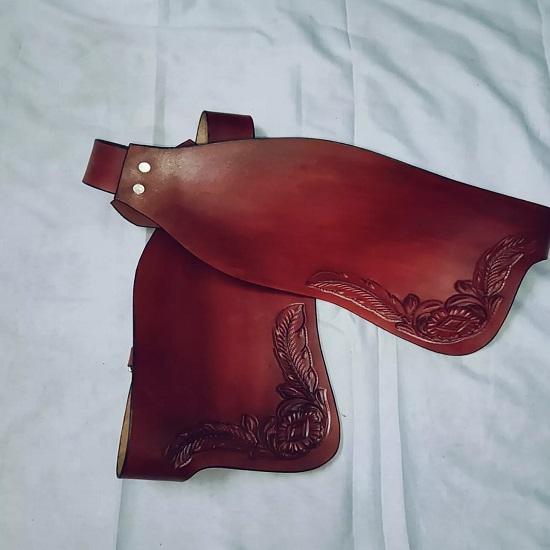 

Hand-Tooled Western Horse Saddle Fender Pair Crafted in Leather for Durability. Longest 35 как