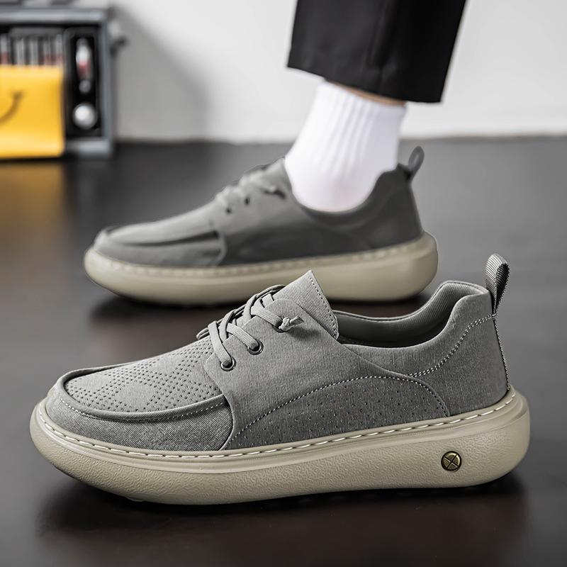 High Quality Men's Casual Leather Shoes Soft Bottom Outdoor Walking Shoes Comfortable Antiskid Flat Designer Lace-Up Sneakers