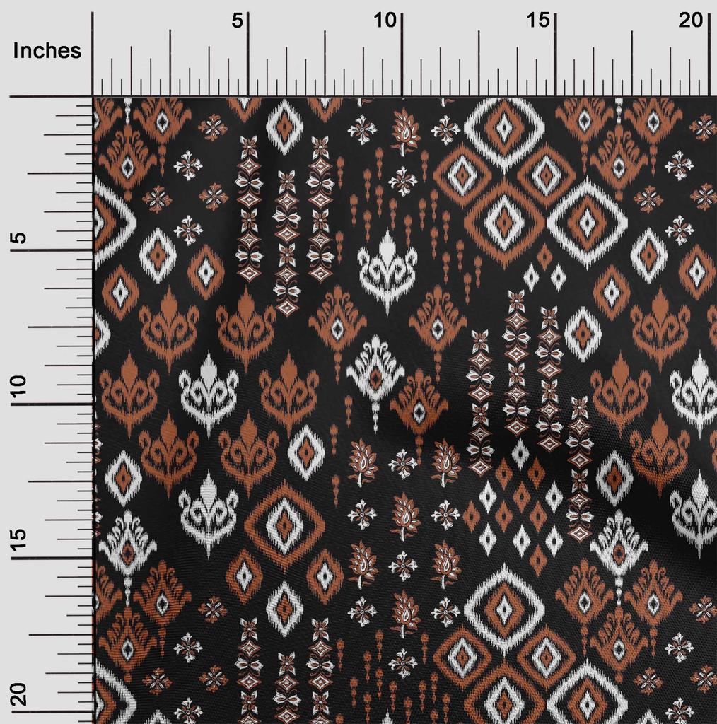 oneOone Cotton Flex Fabric Block & Geometric Ikat Print Fabric By The Yard 40 Inch