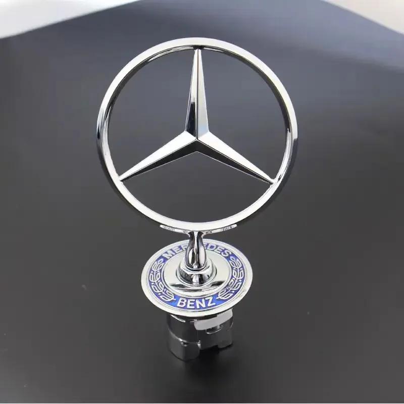 C200 E200 For Mercedes Benz Star Bonnet - Badge for Car Hood Front Chrome Logo Hood Marking for Benz C E S Class W204 W205 W212