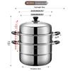 Meichu 30 cm 3-stöckiger Edelstahl-Dampfgarer