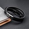 Charm Stainless Steel Leather Cross  Brown/black Bracelet Men Hiphop Jewelry Magnetic Clasp Mutilayer Male Cuff Wrap Bangle Gift