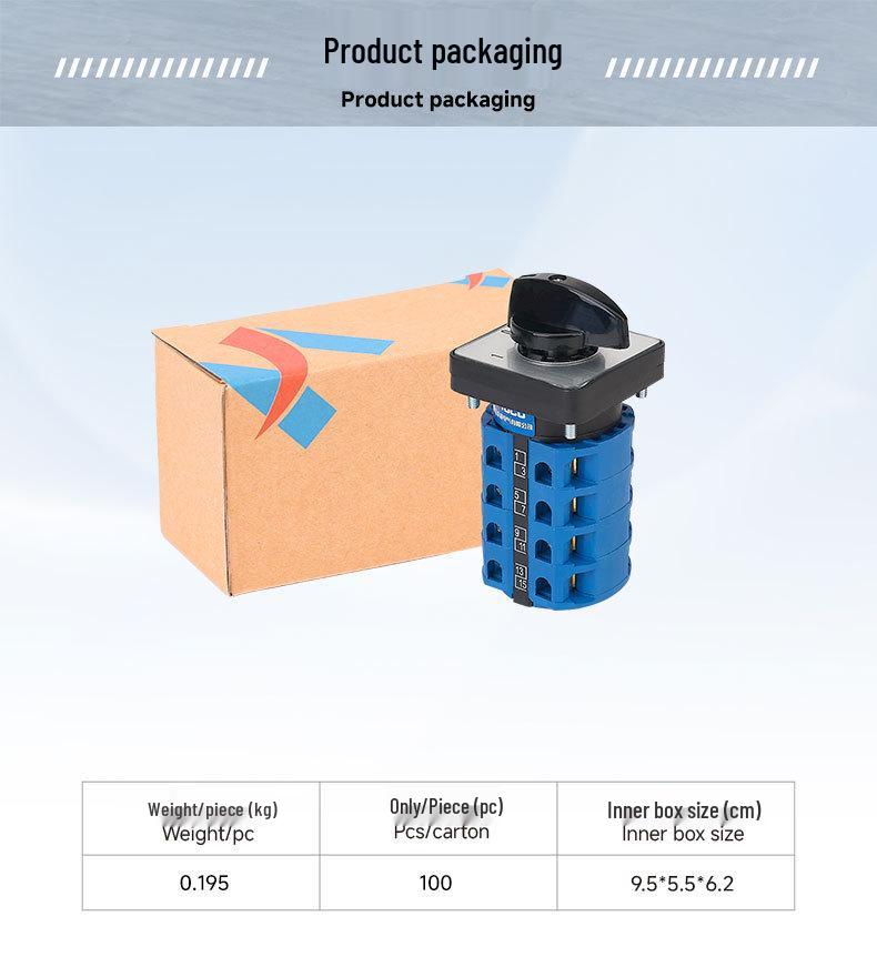 Zhuo Chao SZW26-25/D404.4 Universal Rotary Switch - Dual Open, Single Close, Three-Position, Four-Section.