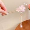 Ancient Style Peach Blossom Hairpin Vintage Chinese Headwear Sweet Antique Fringe Hairpin  Women