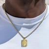 18K Gold Stainless Steel 26 Letter Pendant Necklace with Twisted Chain - Hip Hop Style