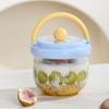 Portable Salad Bowl with Built-In Fork & Lid 600ml Double-Layer Plastic Jar for Overnight Oats Fruit Meal Prep Snack Container for Gym Picnic Office