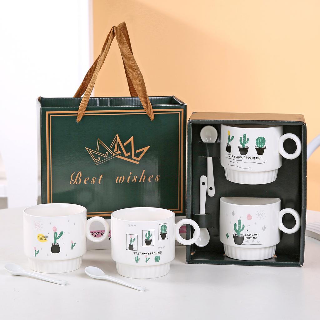 Ceramic Mug Set, Double Mug Gift Box, Coffee Cup, Souvenir, Business Event Gift, Water Cup