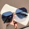 Fashionable Large Frame Sunglasses for Women Simple Polygonal Design New Style Optical Glasses for UV Protection 8659