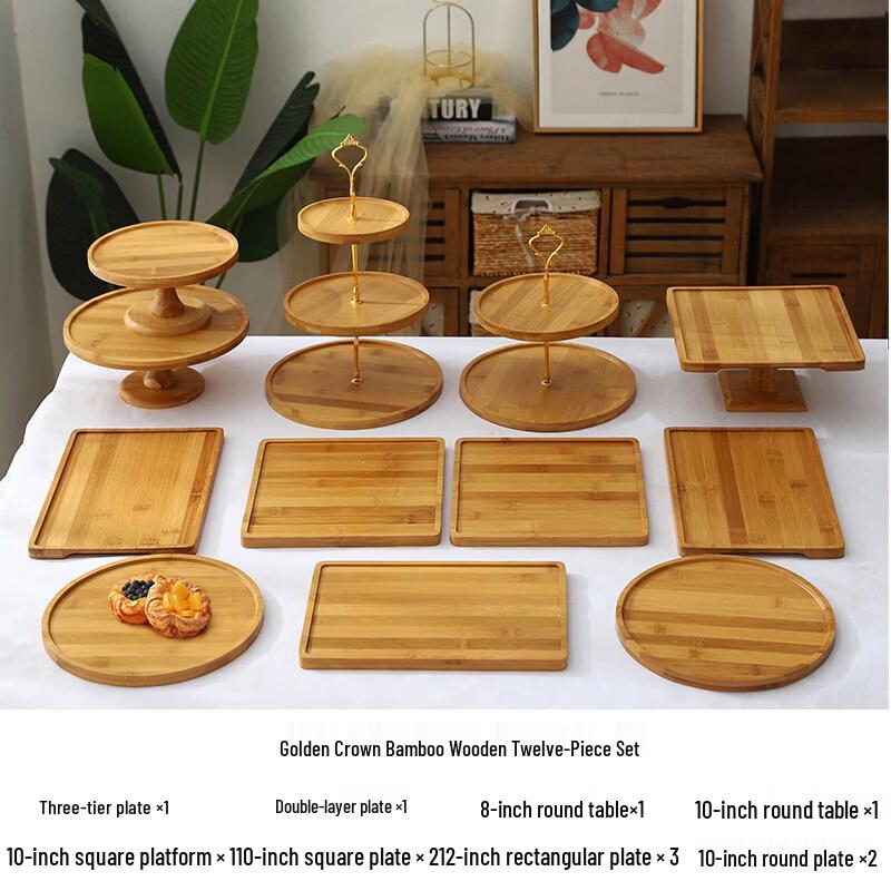 Bamboo & Wood Dessert Display Stands