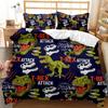 Dinosaur Duvet Cover Sets Kids' Bedding Set Full Playing Basketball Tyrannosaurus Animal Double Queen King Polyester Quilt Cover