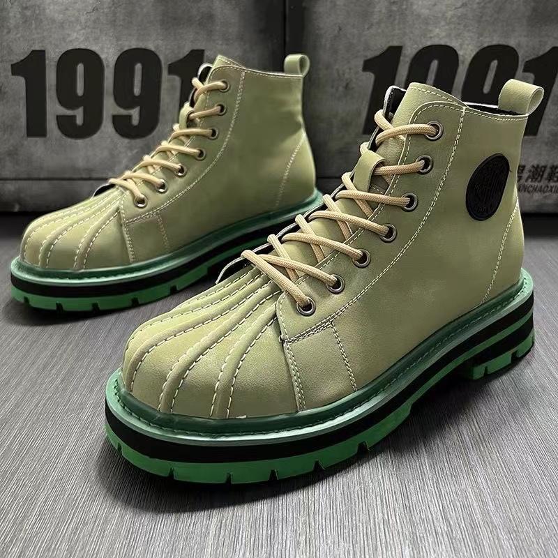 Кожаные ботильоны для мужской дизайнерской обуви Лето Осень Удобные высокие повседневные — фото 8