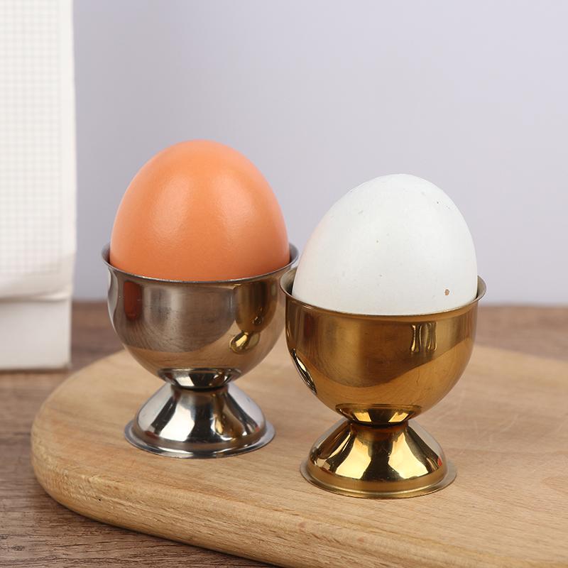 4Pcs Handy Stainless Steel Boiled Egg Cups Stand Rack Eggs Holder Egg Holder Kitchen Breakfast Cooking Tool Egg Cups Set