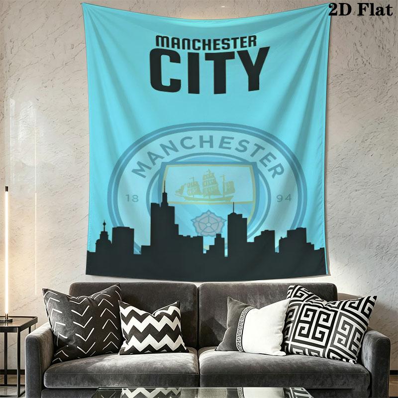 Historic MCFC WinsWall Hanging Printed Fabric Blanket Decorative Tapestries for Bedroom Living Room Home Decor