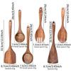 Teak Non-Stick Long-Handle Solid Wood Pan and Acacia Wood Kitchenware Set