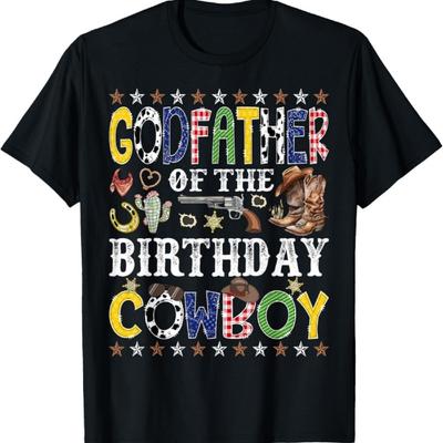 GodFather Of The Birthday Cowboy Western Rodeo GodFather T-Shirt